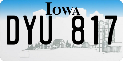 IA license plate DYU817