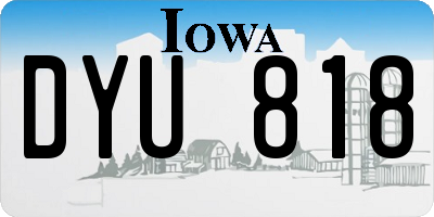 IA license plate DYU818