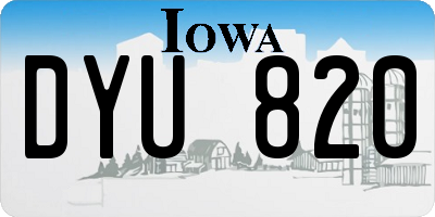 IA license plate DYU820