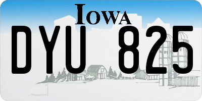 IA license plate DYU825