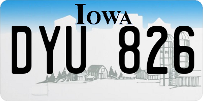 IA license plate DYU826