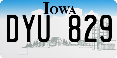 IA license plate DYU829