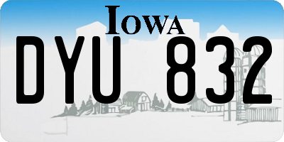 IA license plate DYU832