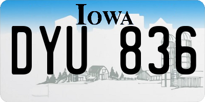 IA license plate DYU836