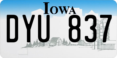 IA license plate DYU837