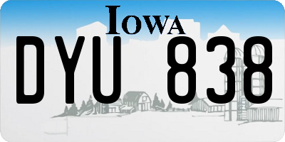 IA license plate DYU838