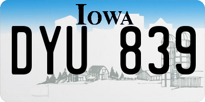IA license plate DYU839