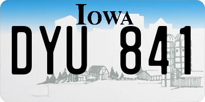IA license plate DYU841