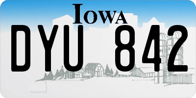 IA license plate DYU842