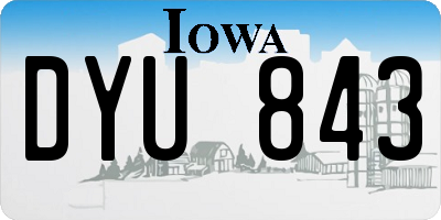 IA license plate DYU843