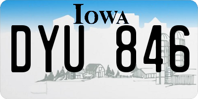 IA license plate DYU846