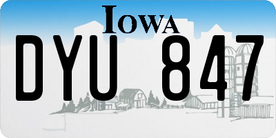 IA license plate DYU847