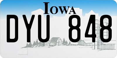 IA license plate DYU848