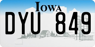 IA license plate DYU849