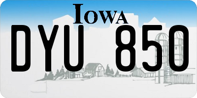 IA license plate DYU850