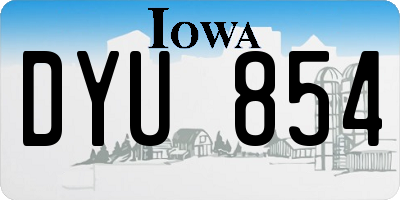 IA license plate DYU854