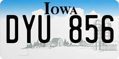 IA license plate DYU856