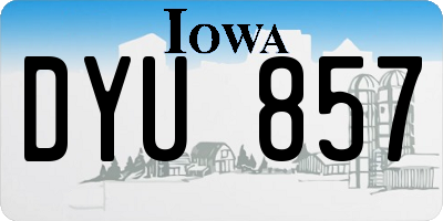 IA license plate DYU857