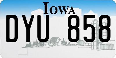 IA license plate DYU858