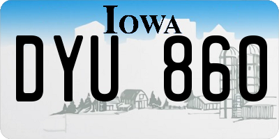 IA license plate DYU860