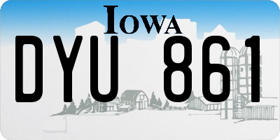 IA license plate DYU861