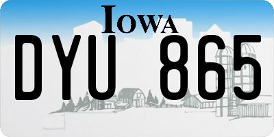 IA license plate DYU865