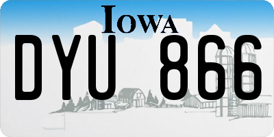 IA license plate DYU866