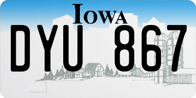 IA license plate DYU867