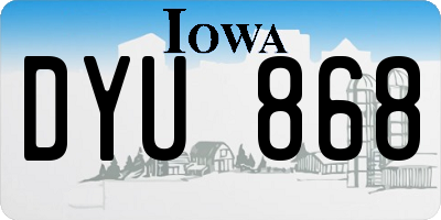 IA license plate DYU868