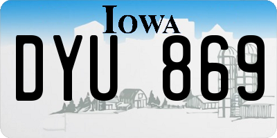 IA license plate DYU869