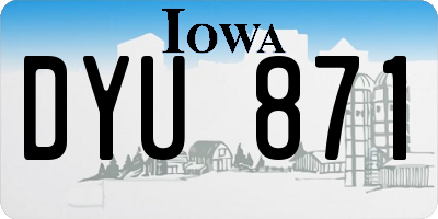 IA license plate DYU871