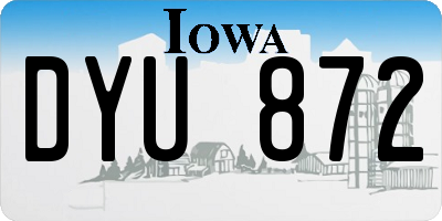 IA license plate DYU872