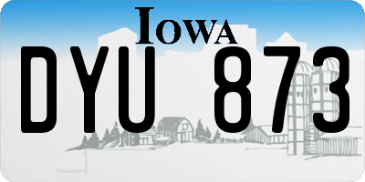 IA license plate DYU873