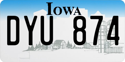 IA license plate DYU874