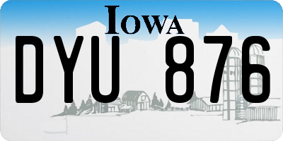 IA license plate DYU876