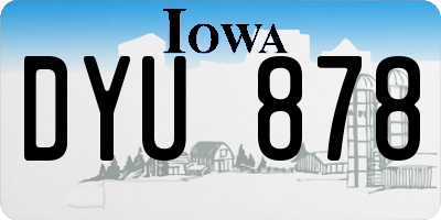 IA license plate DYU878