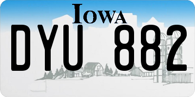 IA license plate DYU882