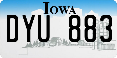 IA license plate DYU883