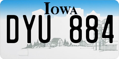 IA license plate DYU884