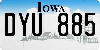 IA license plate DYU885