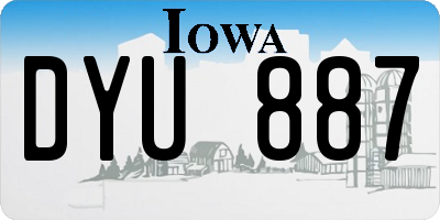 IA license plate DYU887