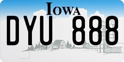 IA license plate DYU888