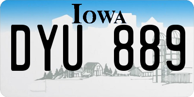 IA license plate DYU889