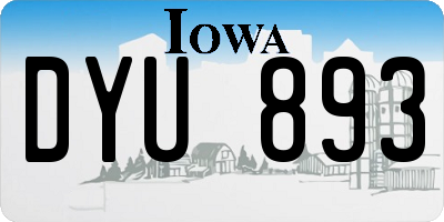 IA license plate DYU893