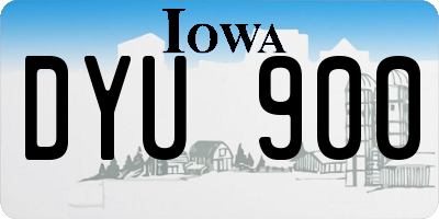 IA license plate DYU900