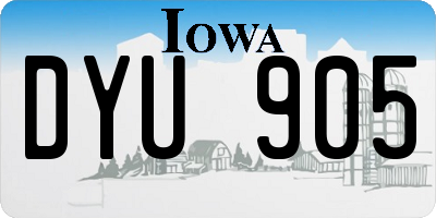 IA license plate DYU905