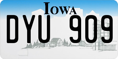 IA license plate DYU909