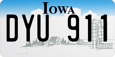 IA license plate DYU911