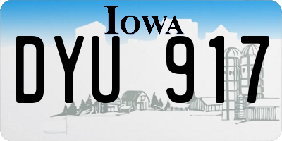 IA license plate DYU917