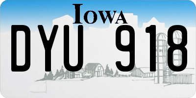 IA license plate DYU918